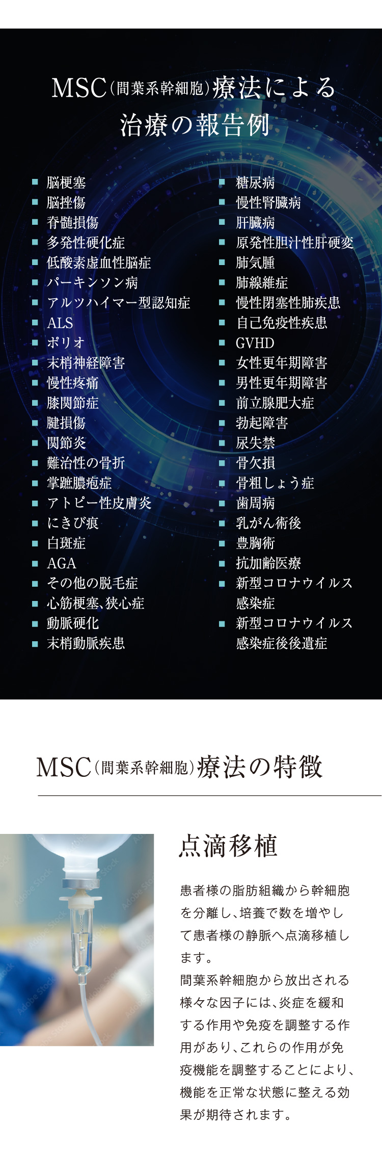 MSC療法による治療の報告例
